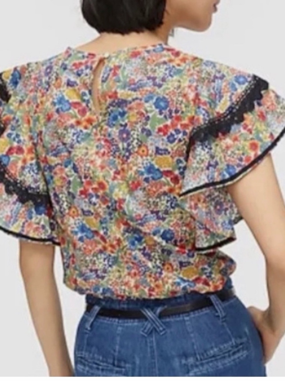 Multicolor Floral Ruffle top - Picture 9 of 9